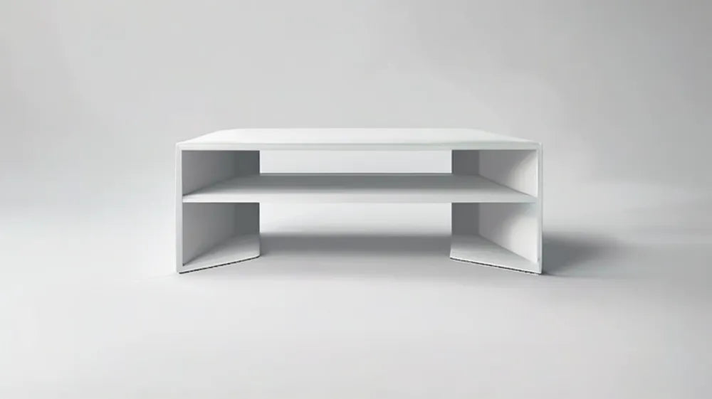 Biała stalowa szafka RTV 120 x 40 x 45 cm