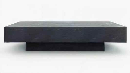 Prostokątny stolik kawowy z MDF z fornirem dębowym, czarny, 120 x 60 x 30 cm