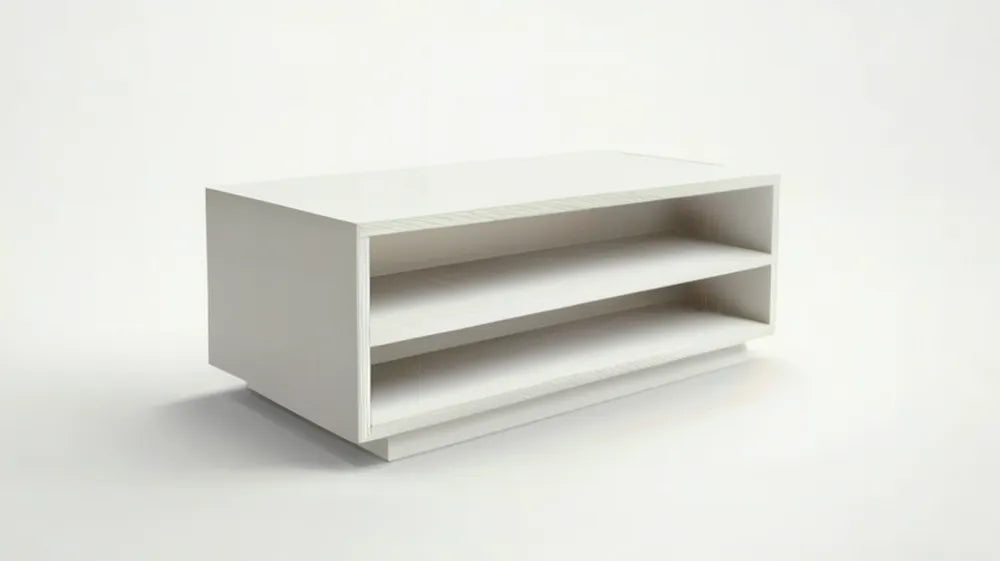 Biała szafka RTV z laminowanej płyty wiórowej 120 x 40 x 45 cm