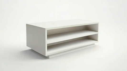 Biała szafka RTV z laminowanej płyty wiórowej 120 x 40 x 45 cm