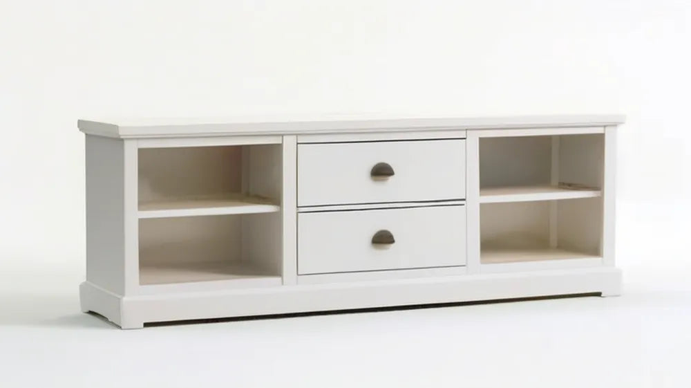 Biała szafka RTV z płyty MDF, 120 x 40 x 50 cm
