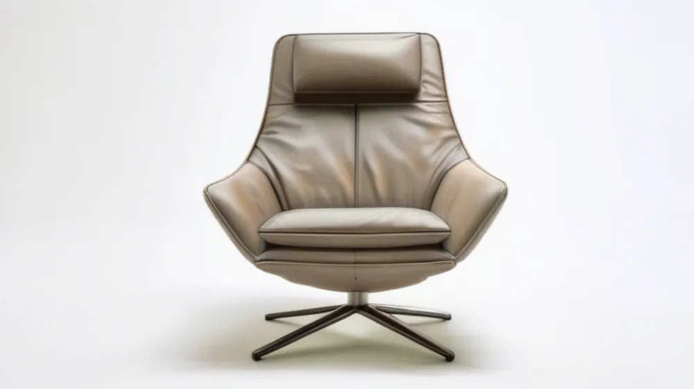 Fotel obrotowy kubełkowy z tapicerką PU Taupe, 82 x 84 x 100 cm