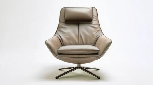 Fotel obrotowy kubełkowy z tapicerką PU Taupe, 82 x 84 x 100 cm