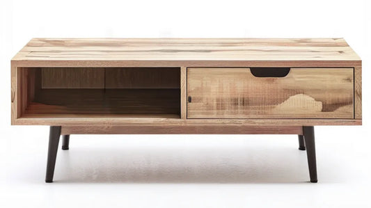 Szafka RTV z litego drewna mango, naturalny jasny brąz i czarny, 118 x 30 x 40 cm