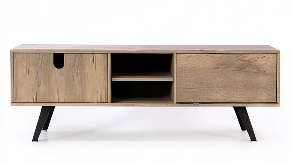 Szafka RTV z przesuwnymi frontami, naturalny dąb/czarny, 160 x 40 x 55 cm