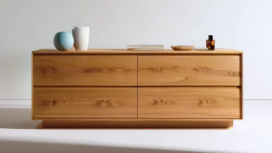 Komoda z 4 szufladami w kolorze naturalnego dębu, 160 × 45 × 75 cm