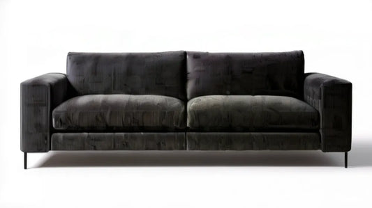 Czarna sofa trzyosobowa ze sztruksową tapicerką 220 x 90 x 82 cm