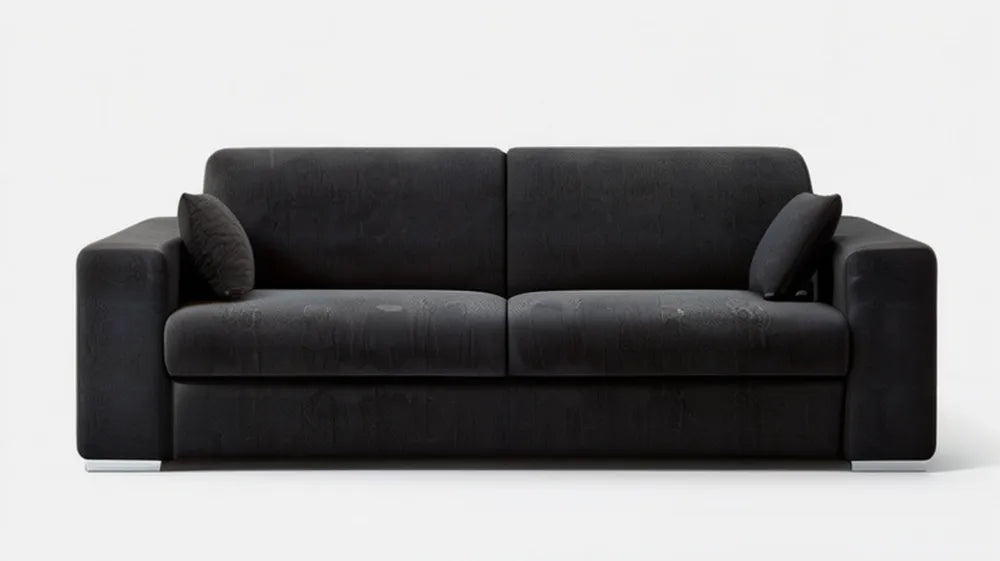 Czarna dwuosobowa sofa welurowa 220 x 95 x 85 cm