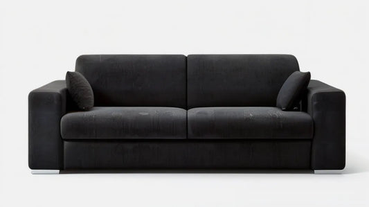 Czarna dwuosobowa sofa welurowa 220 x 95 x 85 cm
